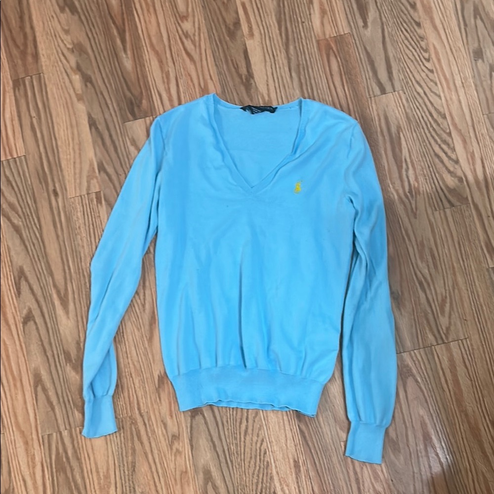 Light Blue V-Neck Sweater